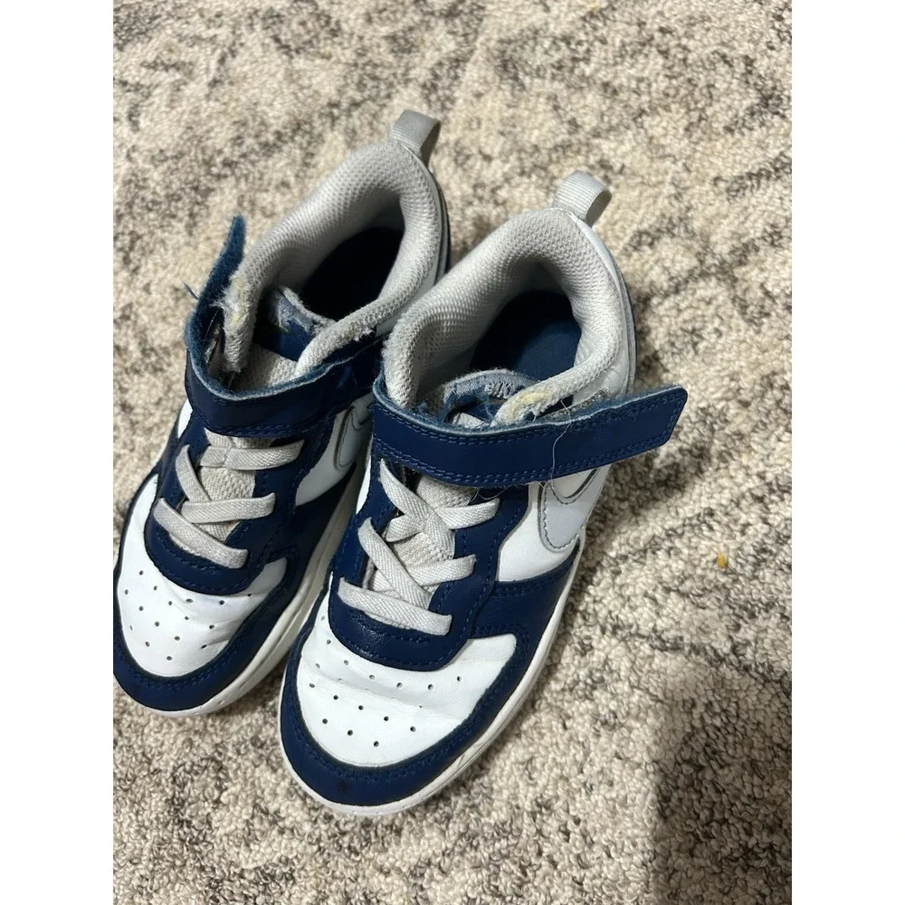 Boys Blue And White Nike Shoes Size 10C
